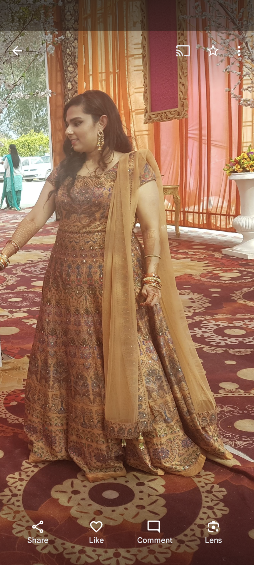 Mustard gown dress. - 3