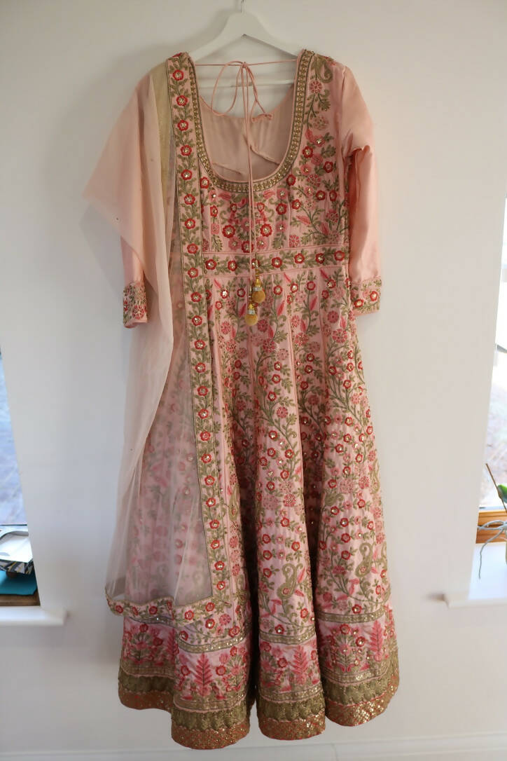Pink Floral Embroidered Dress