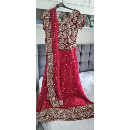 Embellished Red floor length dress - 1