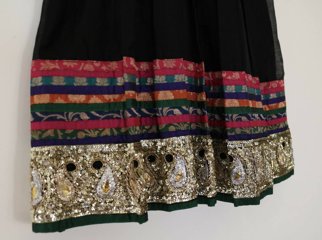 Black anarkali suit with embroidered collar