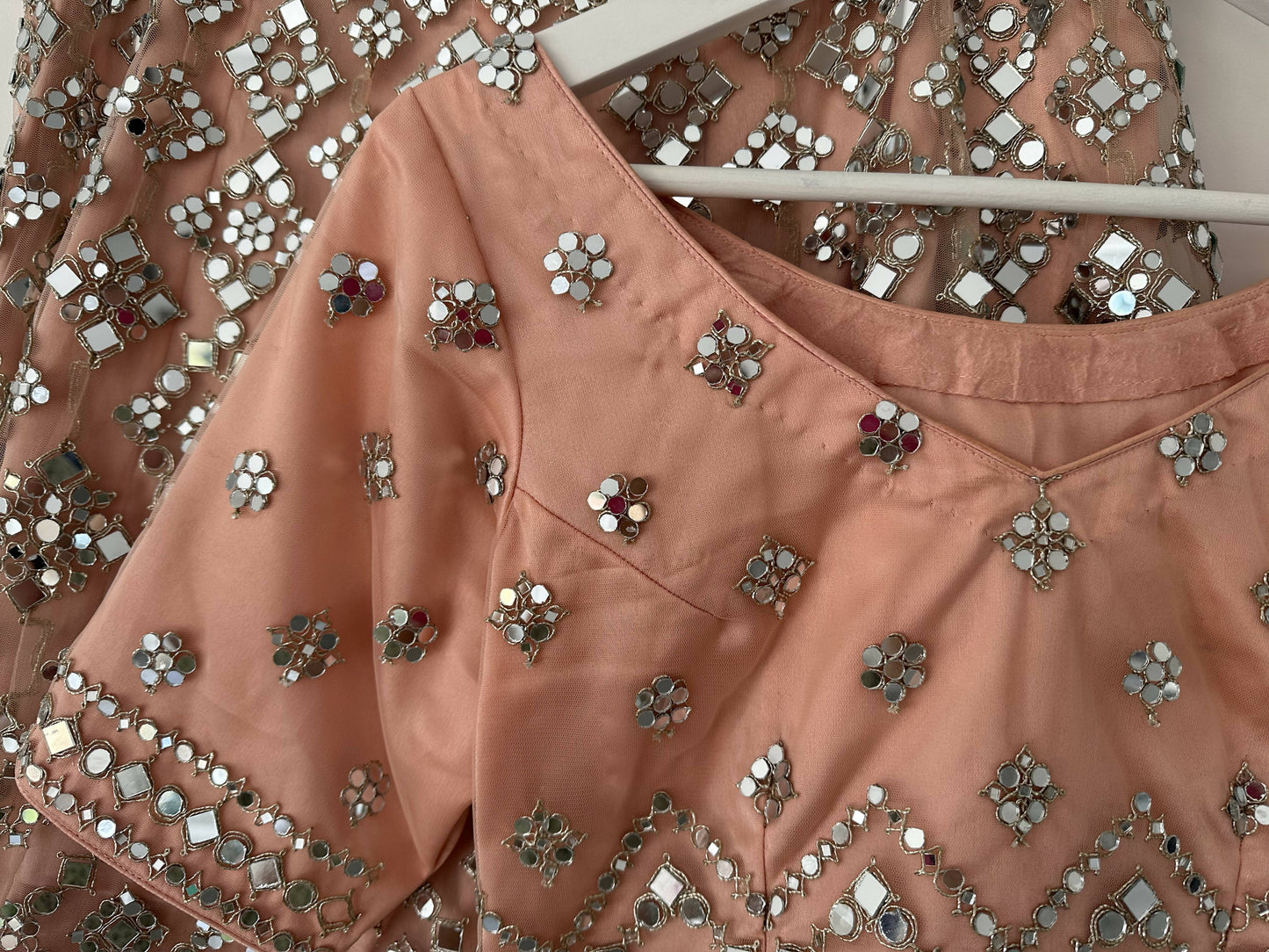 Light Pink Mirrored Lehenga